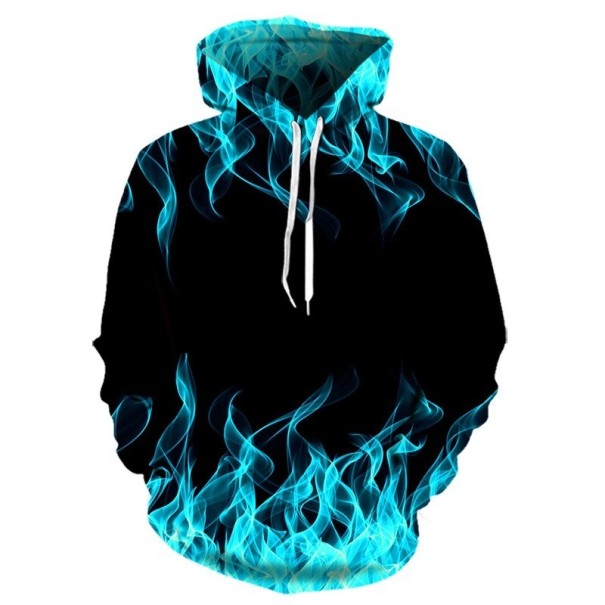 Herresweatshirt med ildmotiv azuurblå XXS