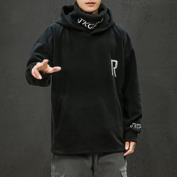 Herresweatshirt med krave F61 sort 5XL
