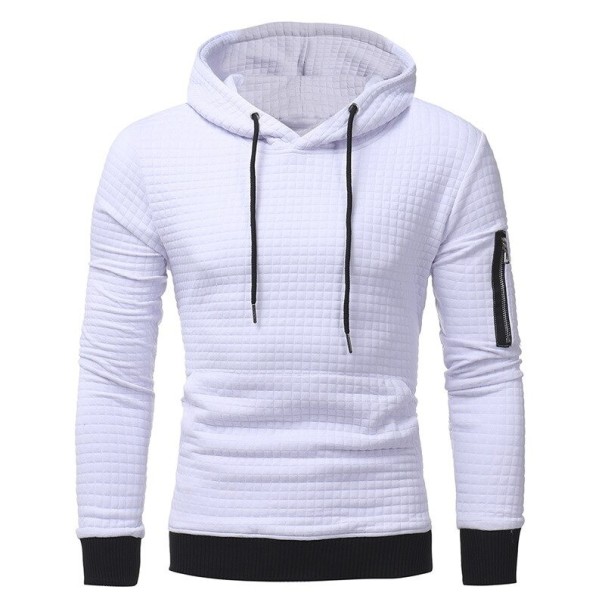 Herresweatshirt med lomme F18 hvid XS