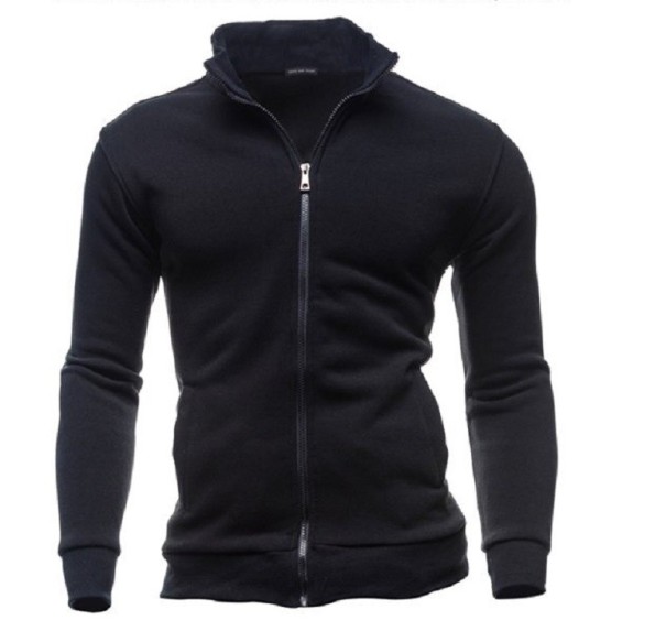 Herresweatshirt med lynlås F12 sort M