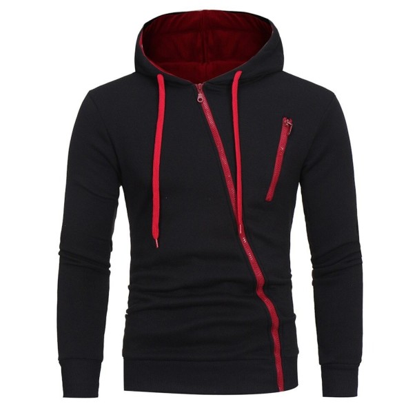 Herresweatshirt med lynlås F16 sort XS