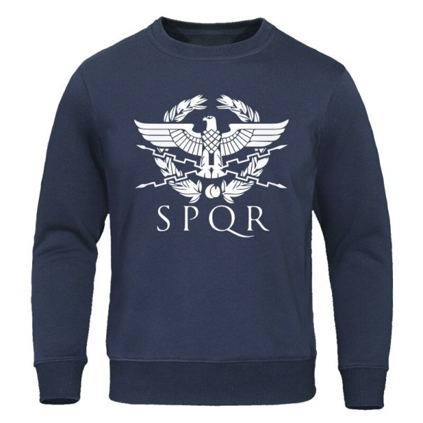Herresweatshirt med print F112 mørkeblå S 1