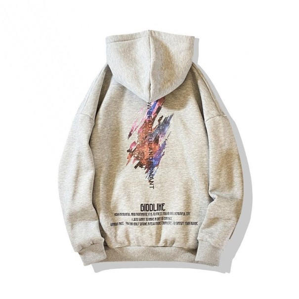 Herresweatshirt med print F130 lysegrå XS