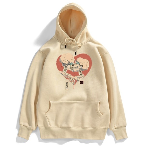 Herresweatshirt med print F140 beige L