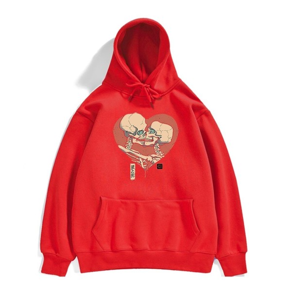 Herresweatshirt med print F140 rød XS