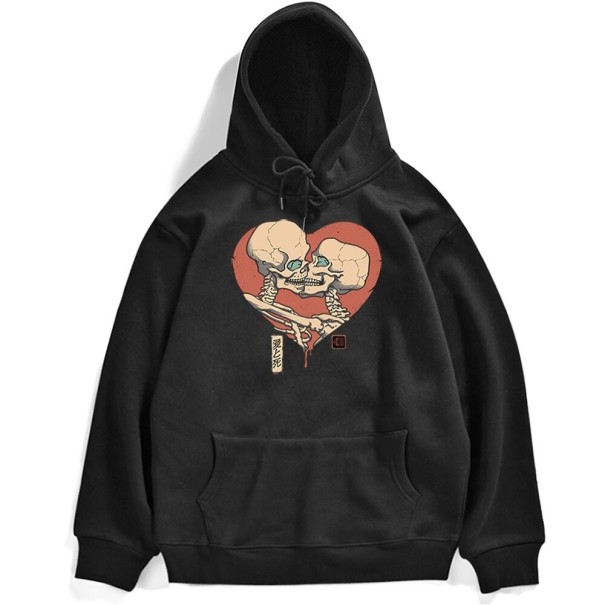 Herresweatshirt med print F140 sort XL