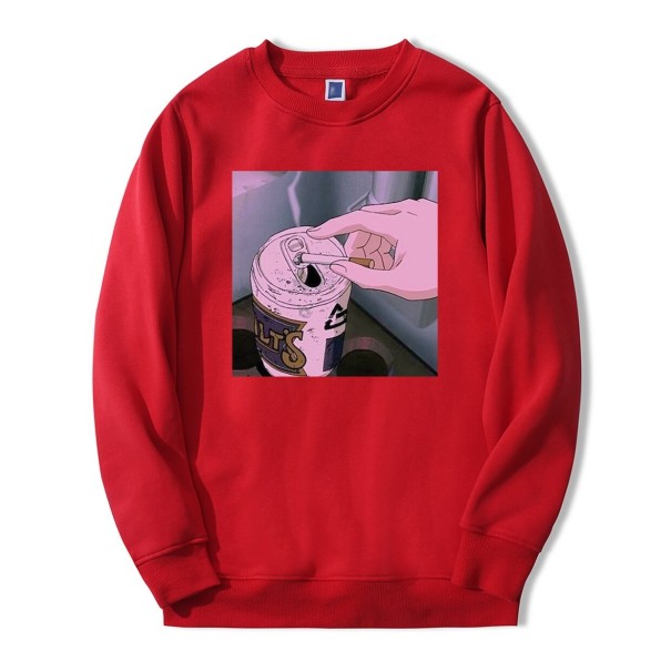 Herresweatshirt med print F46 rød XS
