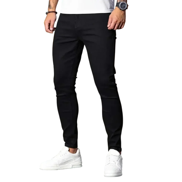 Herrjeans Slim fit Skinny Denimbyxor Smal passform Casual Herrjeans Mode Vardagsstil Moderna Slim fit Herrjeans svart 34
