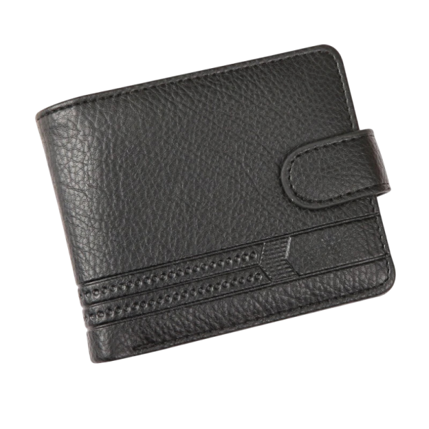 Herrplånbok 10 x 12 cm PU-läder med mynt- och kortficka Modern plånbok för män Snygg herrplånbok med fack