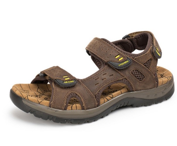 Herrsandaler med rem J2164 mörkbrun 48