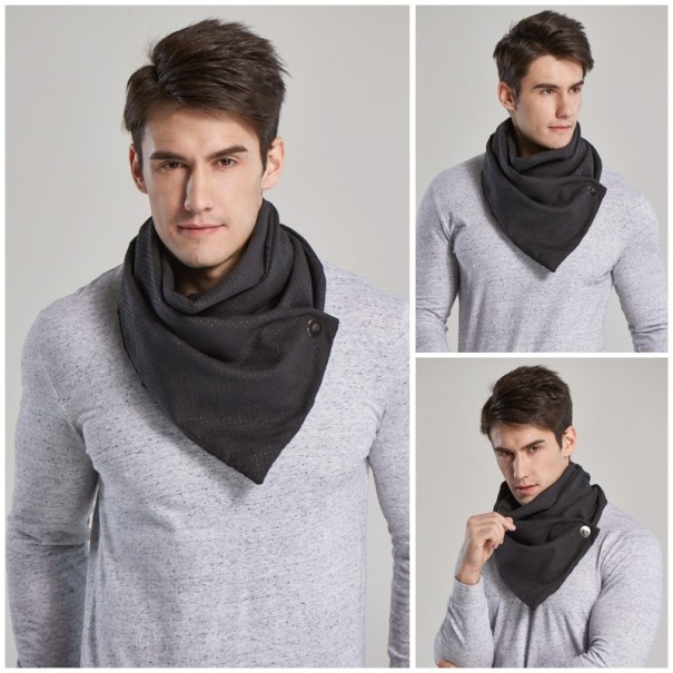 Herrscarf med knapp