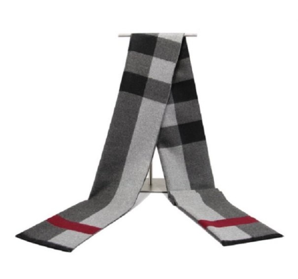 Herrscarf med rand J1451 grå