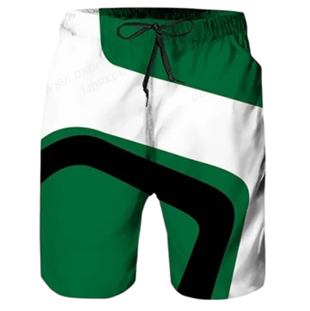 Herrshorts i Polyester Enfärgad Med Färgade Ränder På Snörning Sommar Strandbyxor Till Poolen grön XS