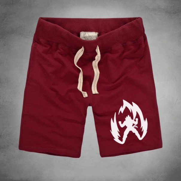 Herrshorts med A6-tryck vinröd XL