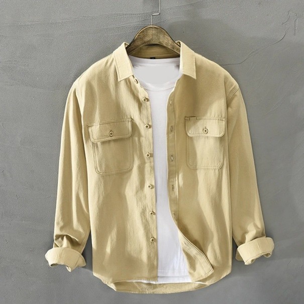 Herrskjorta F494 khaki L