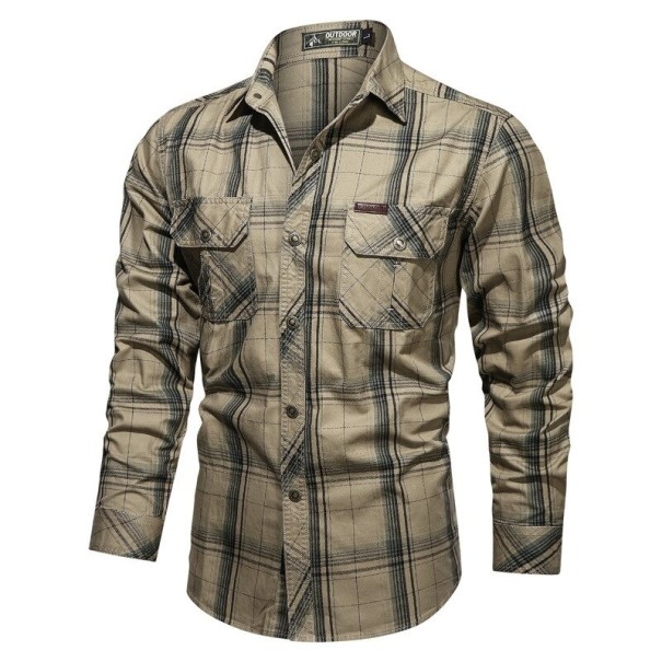 Herrskjorta F502 khaki S