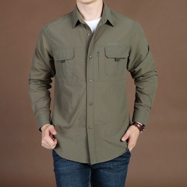 Herrskjorta F579 armégrön XXL