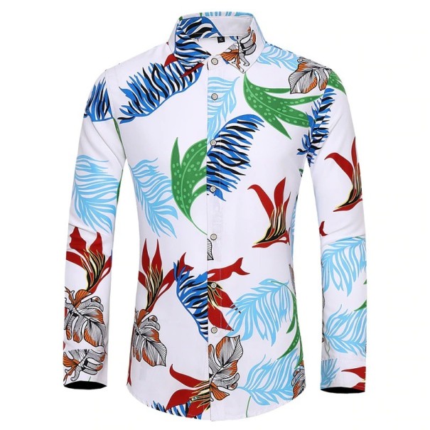 Herrskjorta med blommor 3XL 5