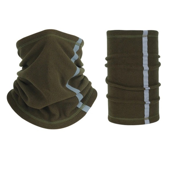 Herrsportscarf upp till 60 cm Enfärgad polyester med sidosträng Lätt varm accessoar för utomhusaktiviteter Bekväm kort scarf för vardagsbruk mörkgrön