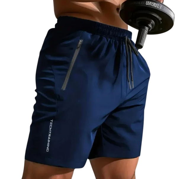 Herrsportshorts för löpning och fitness Snabbtorkande, andningsbara shorts med dragsko Bekväma sommarträningsshorts mörkblå M