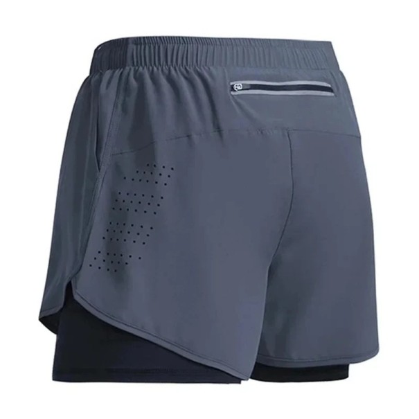 Herrsportshorts med snabbtorkande fickor, andningsbara löparshorts, fitnessträning, lös passform, bekväma sportkläder grå XS