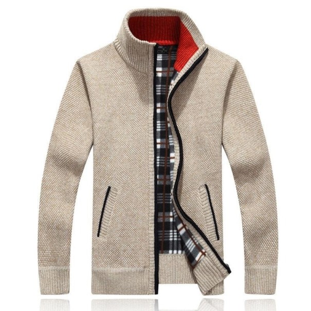 Herrtröja med dragkedja S62 beige L
