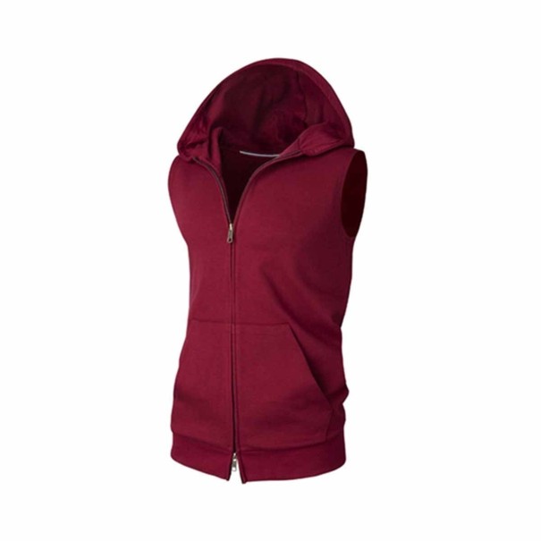 Herrväst med dragkedja bordo L