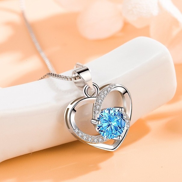 Herz-Halskette für Damen D545 blau