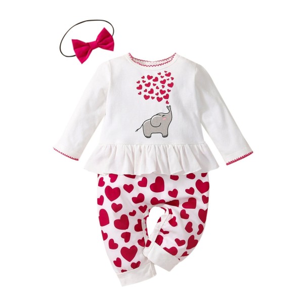 Herz-Jumpsuit für Mädchen T2720 0-3 Monate