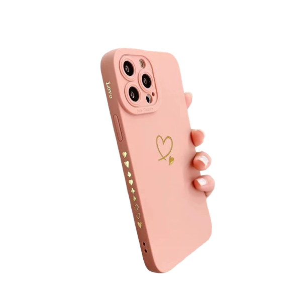 Herz-Silikonhülle für iPhone 16 Pro Bunte Herz-Silikonhülle für iPhone 16 Pro Love Soft Case für iPhone 16 Pro rosa