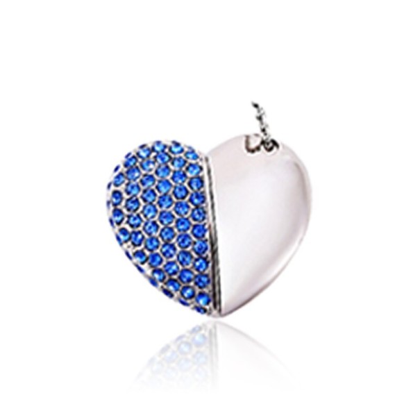 Herz-USB-Stick mit Strasssteinen blau 4GB