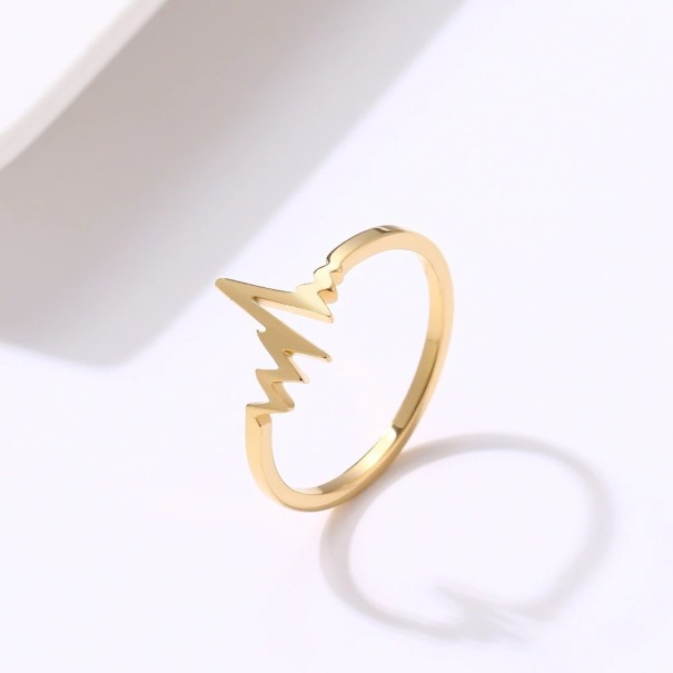 Herzschlag-Ring für Damen golden 10