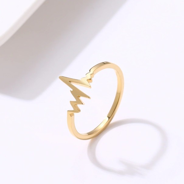 Herzschlag-Ring für Damen golden 7