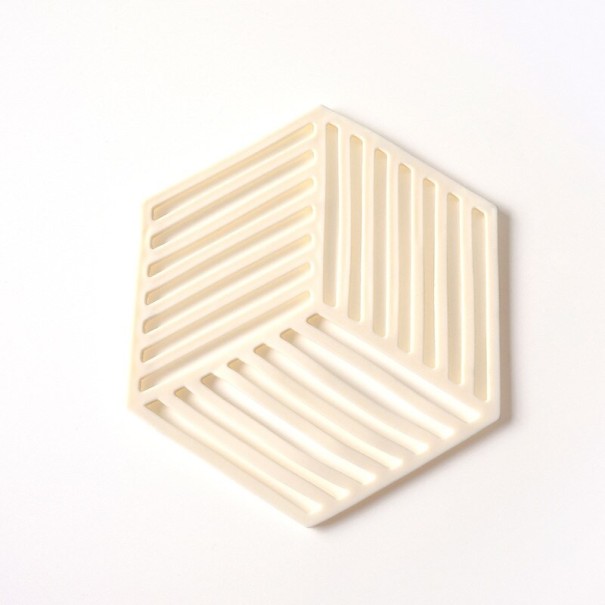 Hexagonformad silikonunderlägg vit 1
