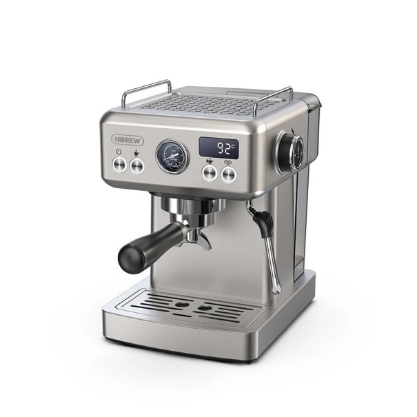 HiBREW H10A poloautomatický espresso kávovar 20 Bar s nastavitelnou teplotou, 58mm portafilterem, kovovým pouzdrem na horkou i studenou kávu 1