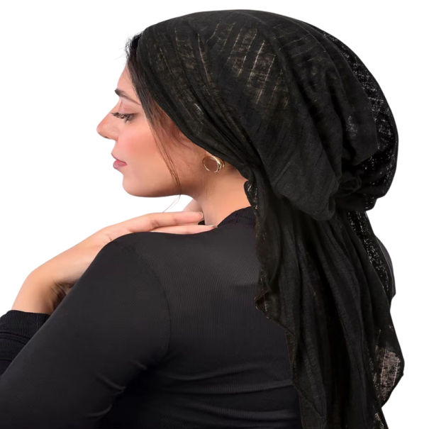 Hidżabowa muzułmańska czapka obwód głowy 58 cm Miękki turban na zakrytą głowę Całoroczna nieformalna czapka dla kobiet i dziewcząt czarny