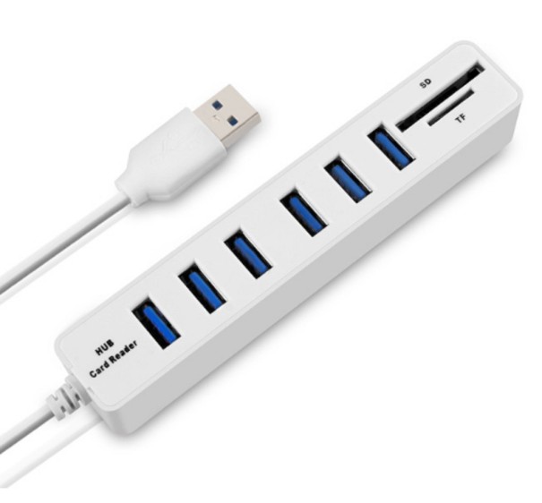 High-Speed-Hub USB HUB 2 in 1 SD-Kartenleser J1641 weiß