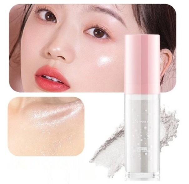 Highlighter-Gesichtspuder, Schimmer-Highlighter, langanhaltender Schimmer-Puder, Highlighter für Gesicht und Körper Pearlescent White