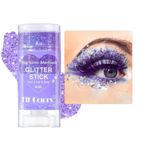 Highlighter stiftben 8,4 x 3,5 x 2,2 cm Highlighter glitterek az arcra és testre Krémes highlighter Finom csillogó fény lila