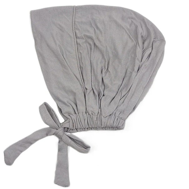 Hijab damă cu legare elastică 25x20 cm acoperire ușoară pentru purtare zilnică și acoperirea confortabilă a părului gri deschis