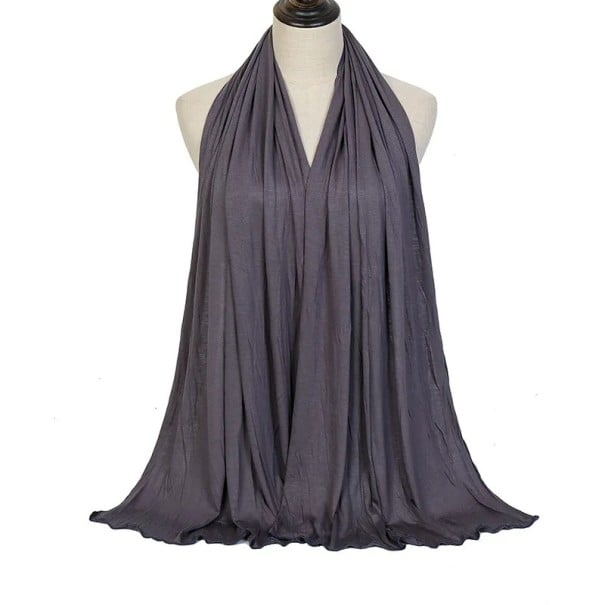 Hijab din jerseu 170x60 cm eșarfă ușoară și elastică pentru acoperirea părului și gâtului, potrivită pentru purtare zilnică gri inchis