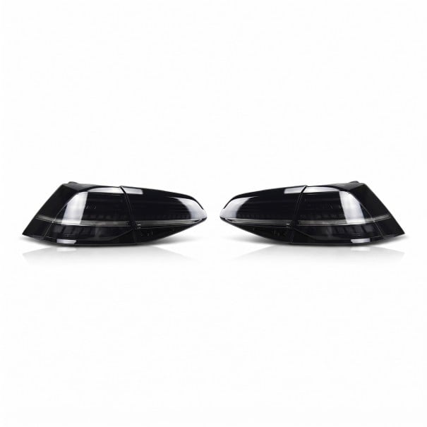 Hintere LED-Leuchten mit dynamischen Blinkern, Set für links und rechts, ABS und PMMA, Plug and Play, rauchschwarz, für Volkswagen Golf 7 und 7.5 1
