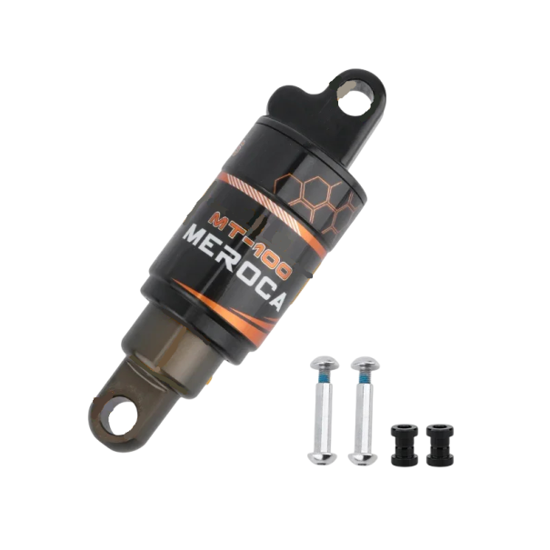 Hintere Stoßdämpfer MEROCA MT-100 mit Ölfeder 125 mm 850 lbs, schwarz, für Mountainbike, Elektroroller und MTB