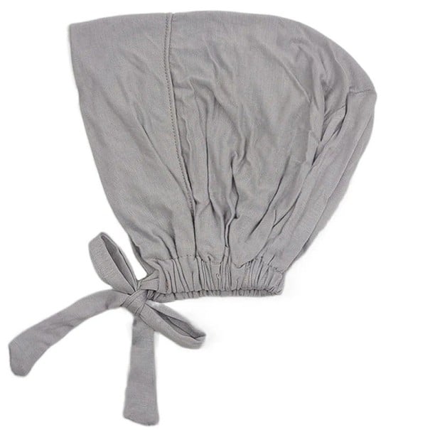 Hiyab femenino con atado elástico 25x20 cm cobertura ligera para uso diario y cómodo cubrimiento del cabello gris claro