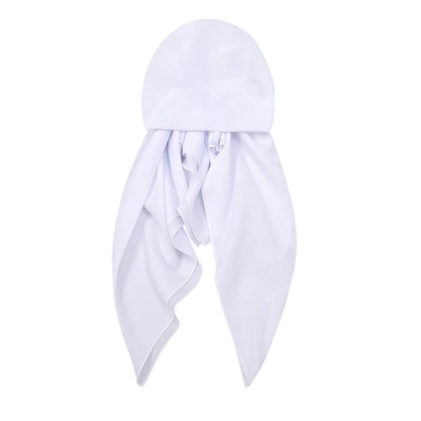 Hiyab para mujer con extremos largos 75x25 cm, pañuelo ligero de poliéster para cubrir el cabello, adecuado para el uso diario blanco