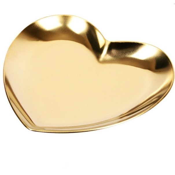 Hjärtformad smyckesplatta guld