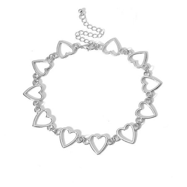 Hjärthalsband för kvinnor A1918 silver