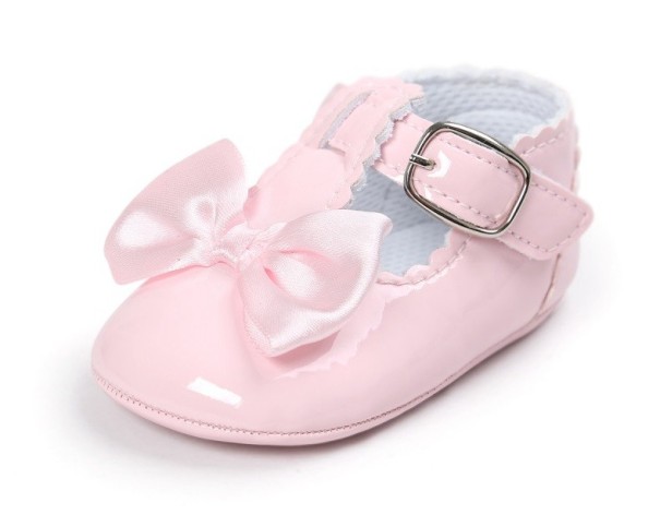 Hjemmesko i lakeret læder til piger rosa 6-12 måneder