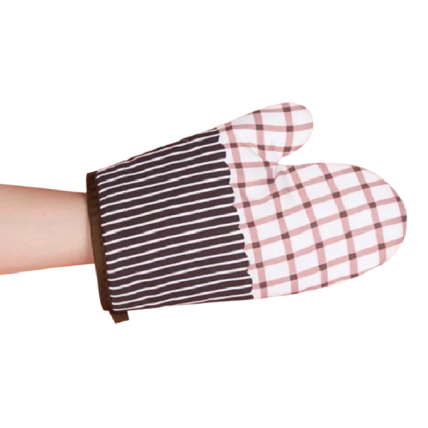 Hőálló konyhai kesztyű 27 x 17 cm Pamut kesztyű csíkos mintával főzéshez, sütéshez, grillezéshez 1