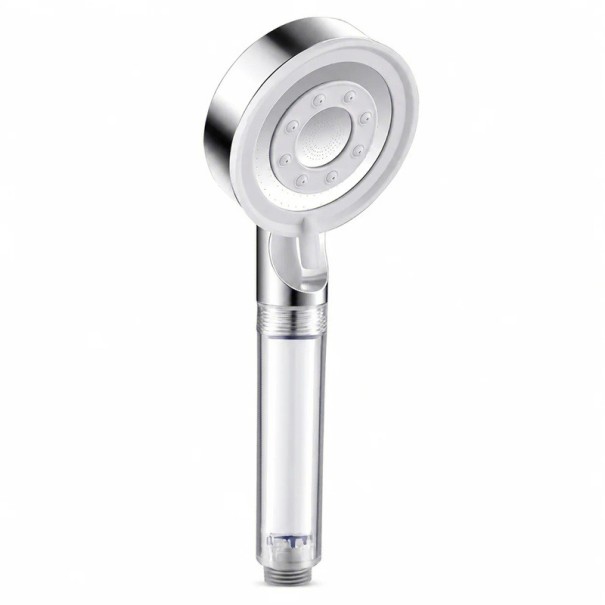 Hochdruck-Duschkopf mit Filter 5 Strahlmodi einstellbarem Durchfluss verchromt silber 22,5 cm für das Badezimmer zum Duschen